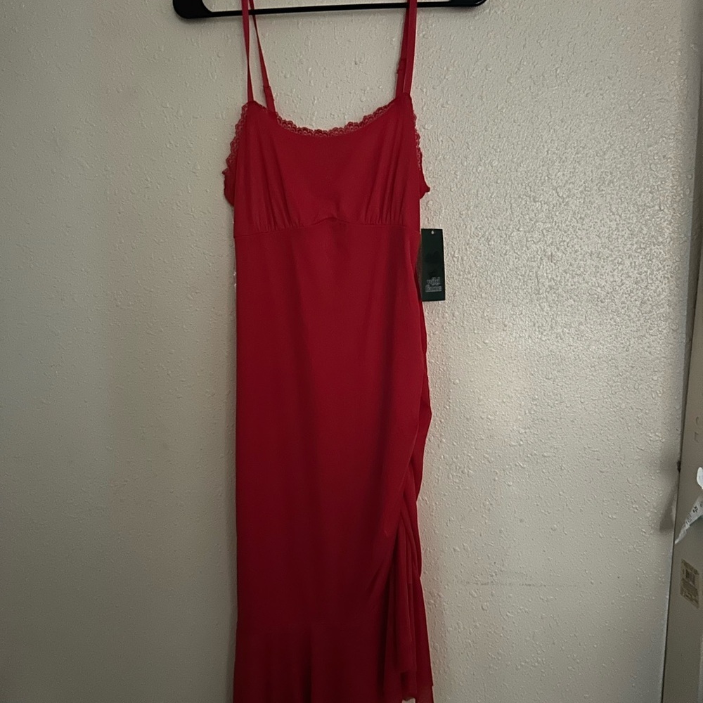 Wild Fable Strapless Dress in Bold Red